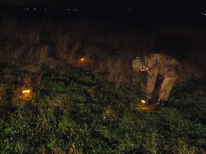 marking out the helicopter landing area