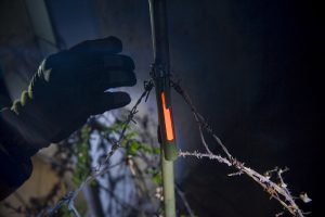 Balisage de zone dangereuse avec marquage de nuit