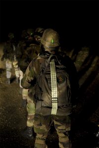 Reflective and photoluminescent belts for soldiers during night walks