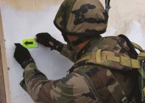 Mark building entrances with the green Visipad during operations in urban combat areas