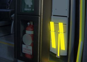 Emergency and safety lighting for trains in case of passenger evacuations