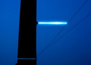 Identifying the catenary pole with 40cm blue cyalume sticks