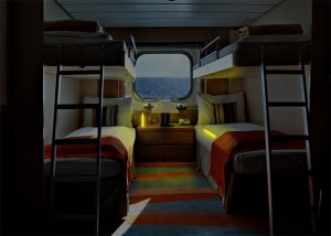 Lumière d'appoint dans cabine de navire de croisière