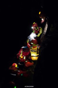 Marking rescuers during water rescue operations at night