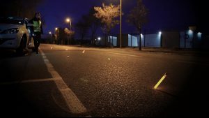 Marking out the parking area during the breakdown of a vehicle