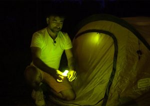 Night marking of tents