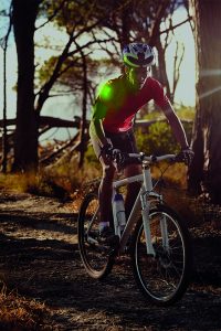 light patch on cyclist's shoulder for visibility