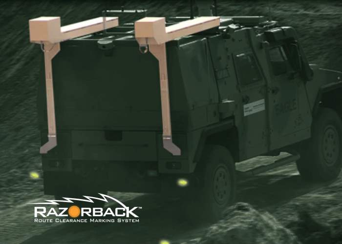 Razorback System for marking mine-cleared routes