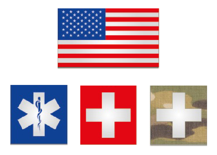 flag or medical cross rescue reflective patch