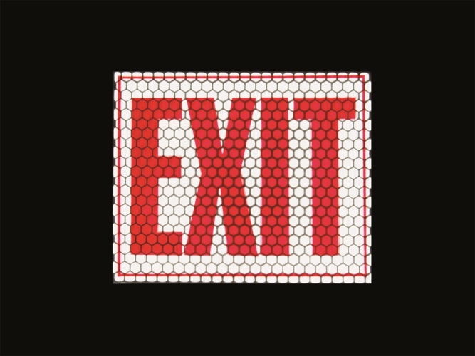 Exit reflektierende und nachleuchtende Schilder