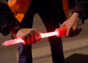 baton lumineux long utilise avec cone de chantier