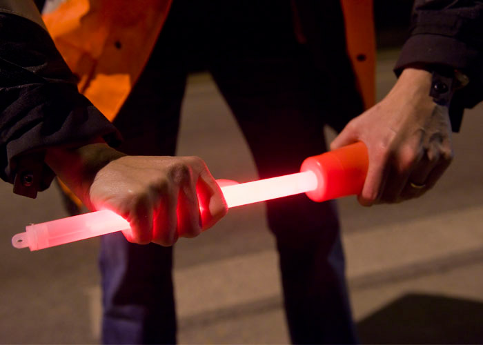 long lightstick used with a safety cone
