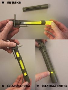 control of rotating window of the khaki combat light shield of a lightstick