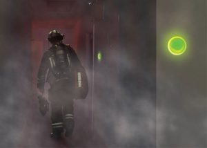 disque lumineux pour évacuation en suivant un cheminement lumineux