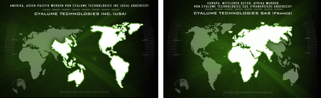 Internationale Vertriebsabdeckung Cyalume Praesenz