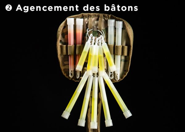 rangement batons lumineux en grappe dans etui cypouch