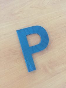 letter P thermal identification panel for vehicle