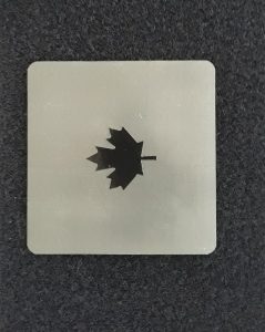 patch carré fusion thermique + IR avec feuille érable en IR