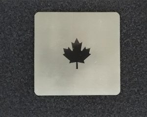 patch carré fusion thermique + IR avec feuille érable en IR